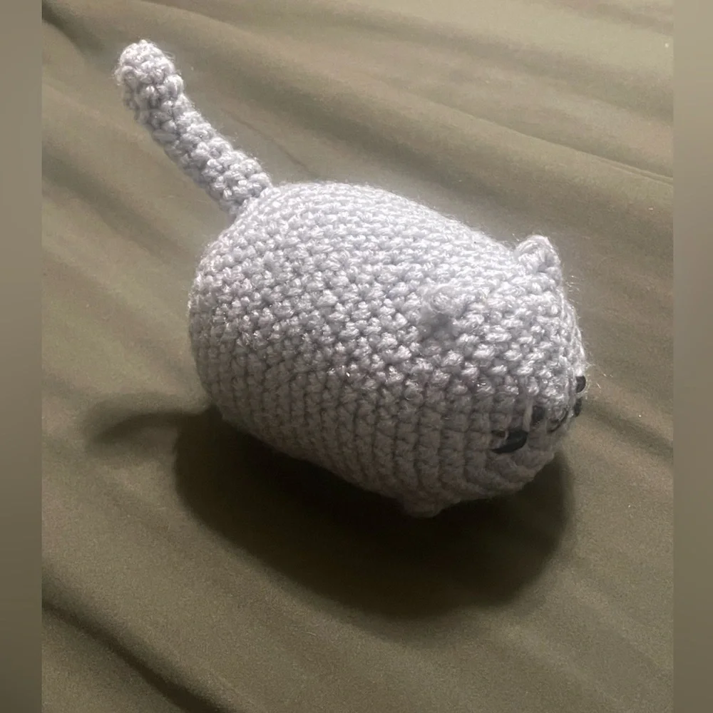 Gray Crochet Cat Toy
